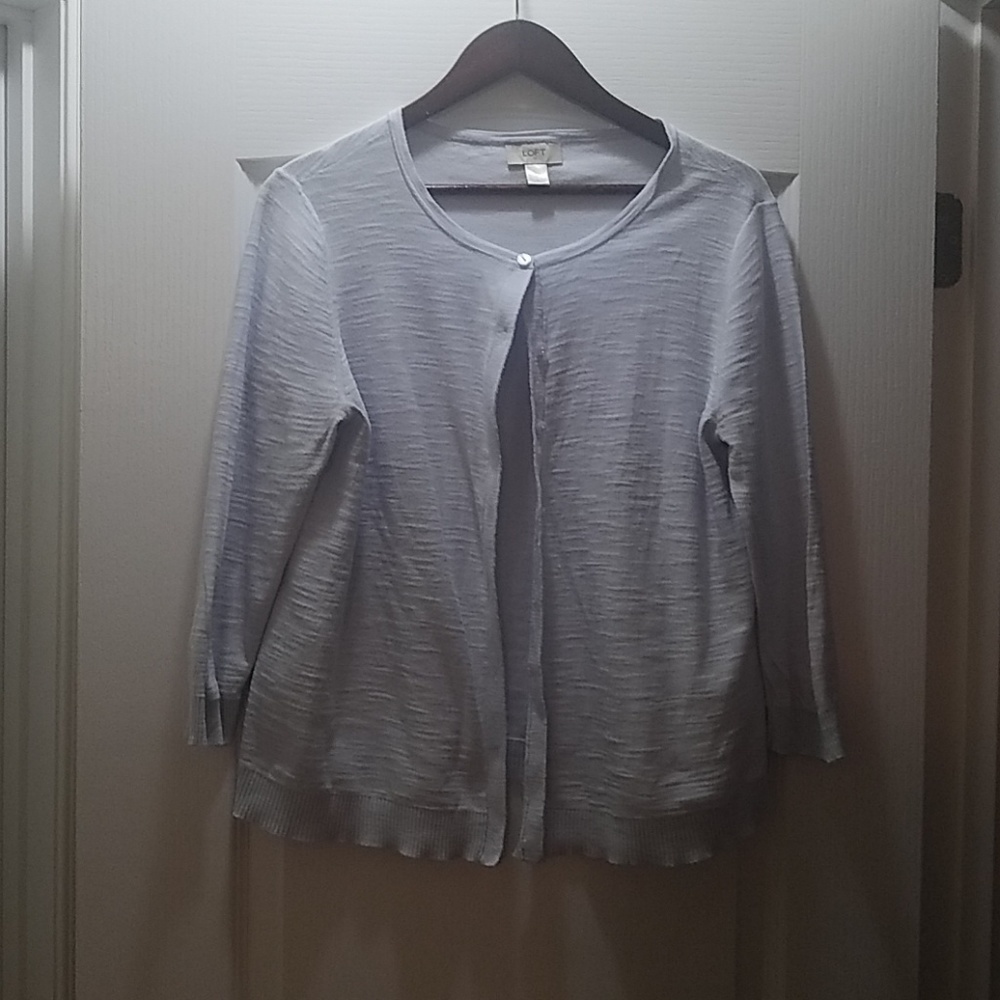 Light blue lightweight cardigan sweater